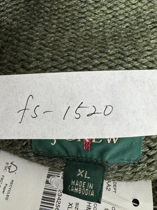 J. Crew 1988 Rollneck Sweater Mens XL Green Cotton Solid NWT FS-1520 - Picture 2 of 9